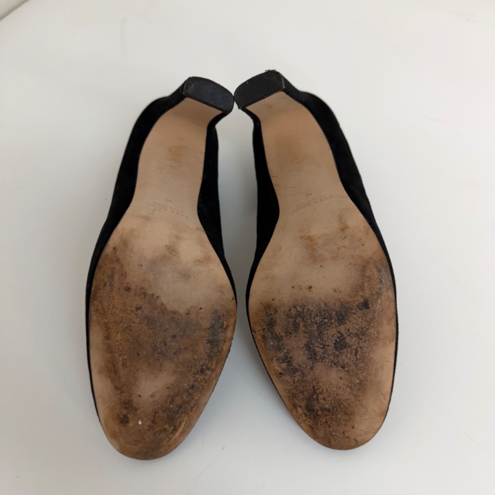Zara Basic Collection Black Suede Pumps, EU 40 - image 6